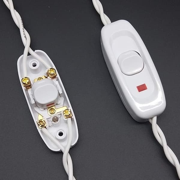 PEAK-EU 2-pak AC 250V 10A Inline På/Av Vippebryter Skrivebordslampe