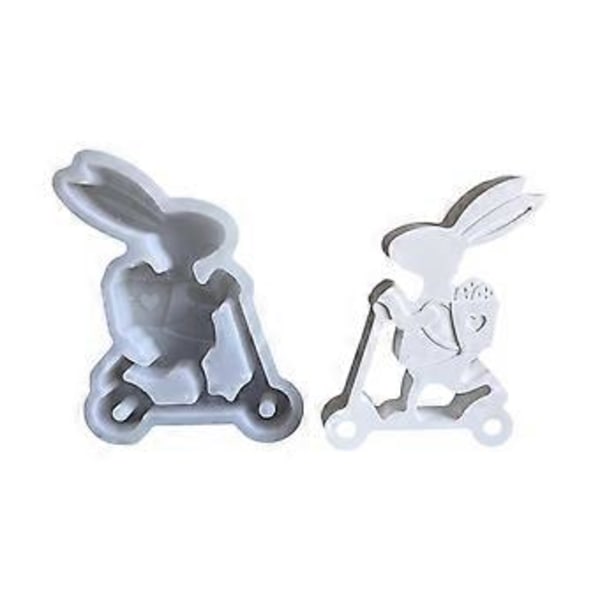 Pupu Figuriini Pääsiäiskoriste Muotti Joustava Silikonimuotti Kodin Sisustus Kipsimuotti Käytännöllinen Korujen Valmistustyökalu x871 Sliding Rabbit