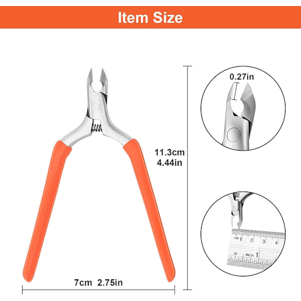 orange - Nageltång för nagelband, professionell nageltång för nagelband, rostfri
