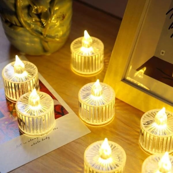 6 Pcs Electronic Projection Candles, Christmas Decoration Simulat