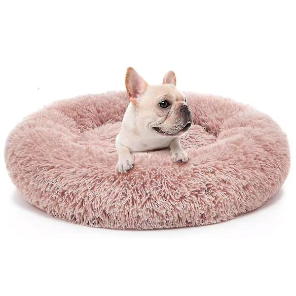 Vaskbar Beroligende Komfortabel Donut Stil Plysj Kjæledyr Katt Eller Hundeseng. 3XL 100cm. Rosa Pink 3XL