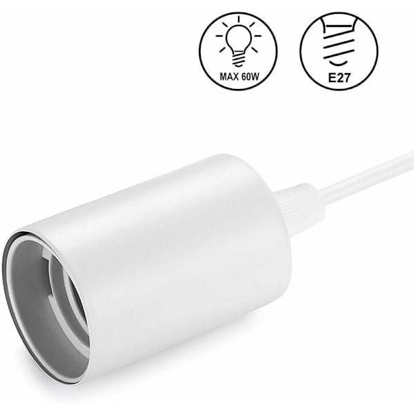 Metallpendellampa, E27-lamphållare med sladd, 100 cm rephäng