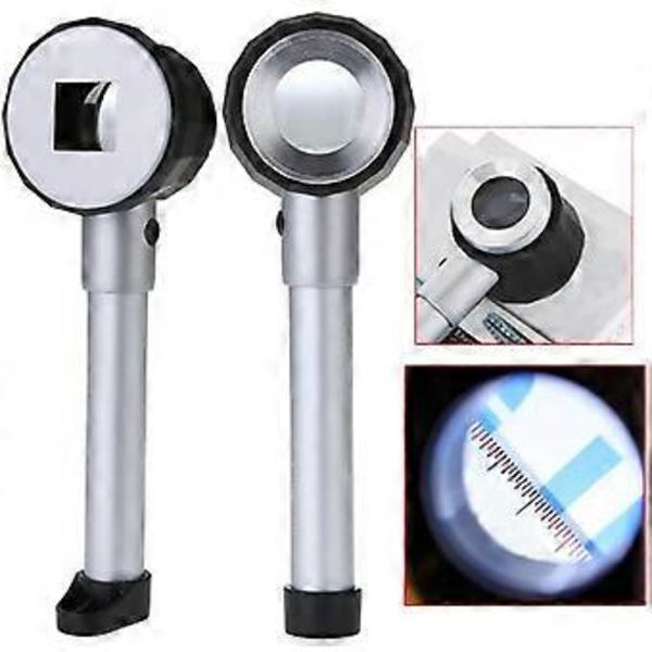 Håndholdt metalforstørrelsesglas linse forstørrelsesglas 10X LED-lys Skalaforstørrelsesglas smykker trykt stof tekstilidentifikation kuriosum antik