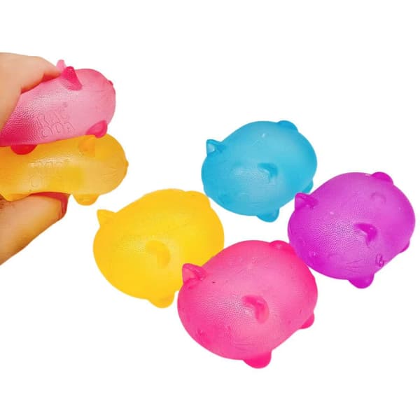 4-pack Needoh Pappa Cat Stressavlastningsleksaker: Sensoriska stimuleringskuber och klämbollar