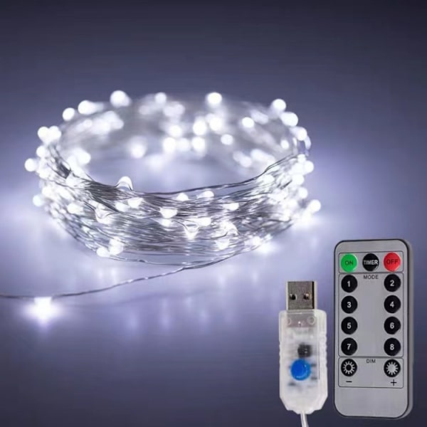 2-pack Fe-ljus USB-drivna, 20m/65,6ft 200 LED koppartråd M
