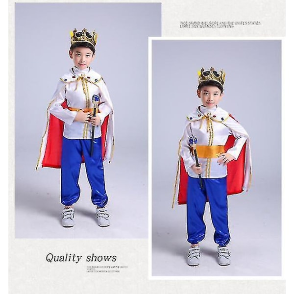 Barnkostym Prins Pojk Kläder Cosplay Kung Pojk Klä Upp Cosplay Dräkt.120cm.STYLE2