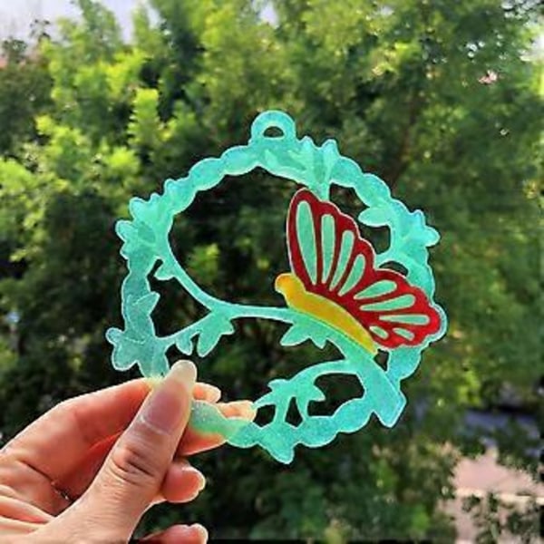 Julgran Fjäril Form DIY Fotoram Hänge Vardagsrum Dekoration Månbas Fäste Ornament Silikonform 2