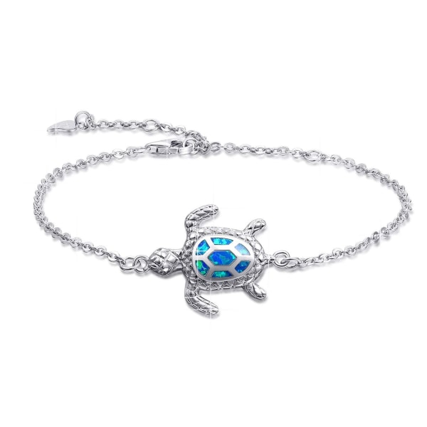Blå Opal Turtle Armbånd Sterling Sølv Armbånd Dame Jewelr