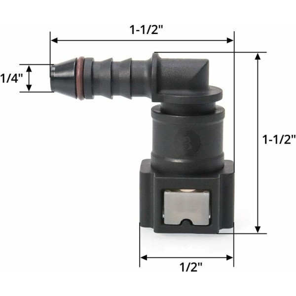 2-pack bensinslanganslutning, bensinslangkoppling, 90 grader