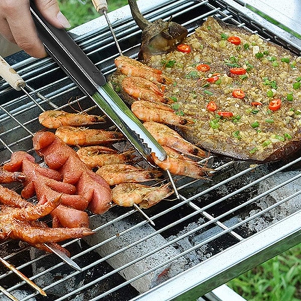 2 stk. grilltang, rustfrit tangsæt i rustfrit stål, skridsikkert, varmebestandigt