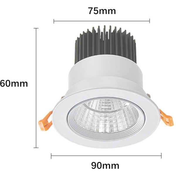 2 Pak LED Indbyggede Spotlights, 3W COB Indbyggede Loftlampe