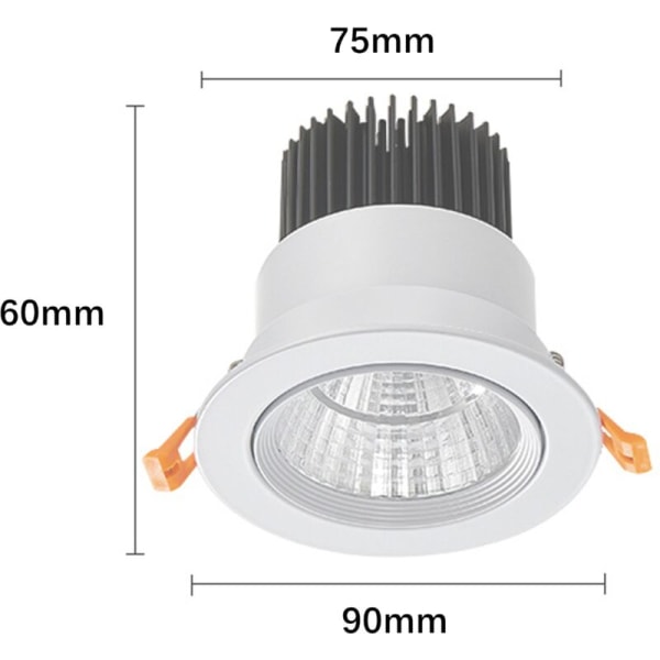 2-pakks LED Castable Spotlights, 3W COB Castable Taklampe