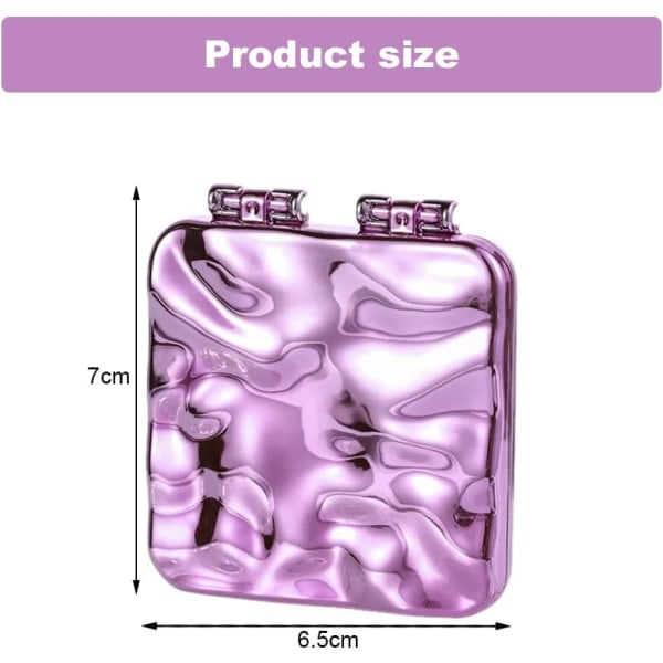 Pieni violetti taskupeili Kannettava meikkpeili Kaksipuolinen neliö