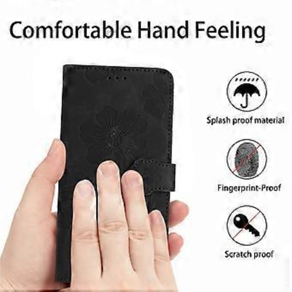 Til Samsung Galaxy A16 5G/A16 4G Etui Blomsterdesign Læder Wallet Telefon Cover med Håndledsrem Style A