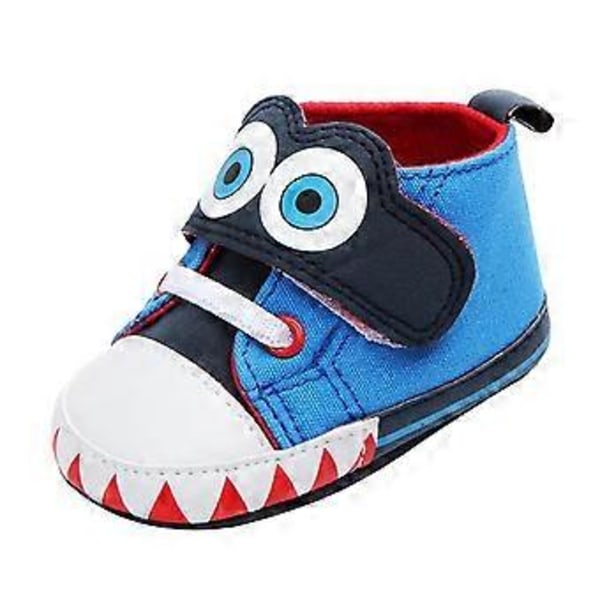 Baby Pojke Flicka Skor Barn Småbarn Stora Ögon Halkfria Skor Prewalker (Blå) Blue