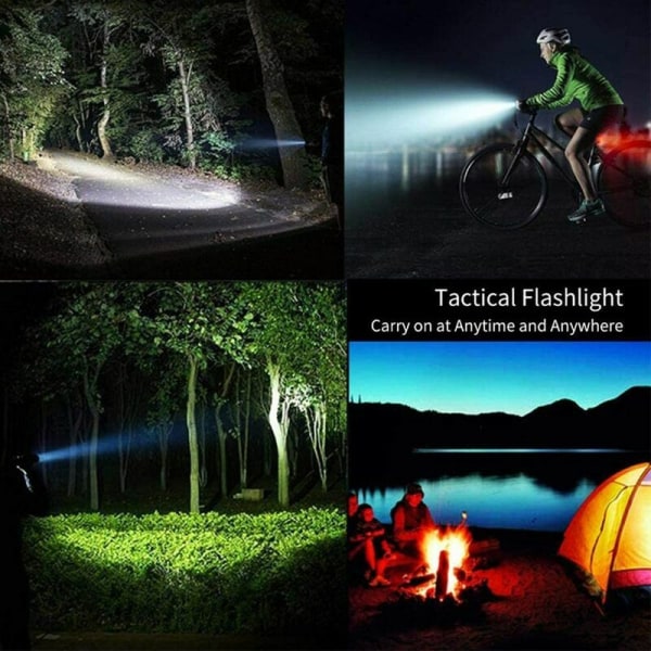 Starkt Ljus P99 LED Ficklampa Utomhus USB Ut- och Ingångs Laddning