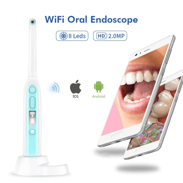 Hd intraoral kamera, 1080p hd wifi endoskop tannlegekamera, wate