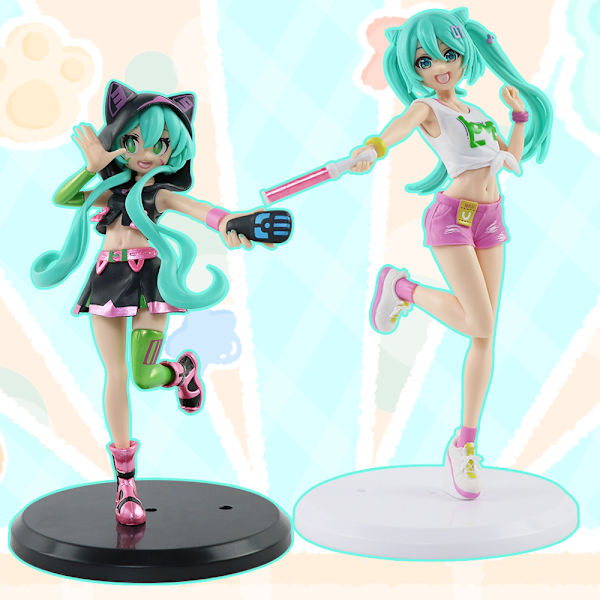 Cartoon Hatsune Miku Färgglad Scen Original Målning Vacker G