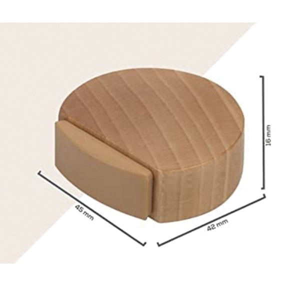 6 stk Dørstoppere - Tre Lim Dørstopper, Naturlig Trefarge