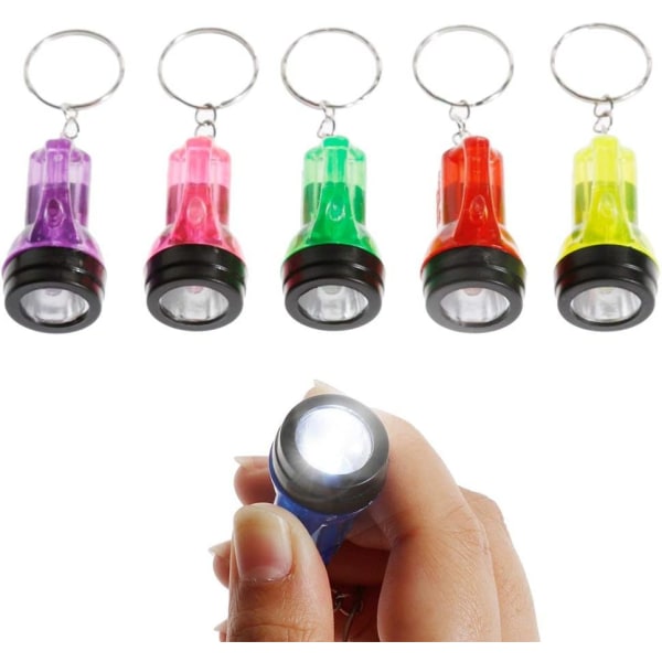 24 mini LED-lommelykt nøkkelringer, bærbar batterilommelykt cha