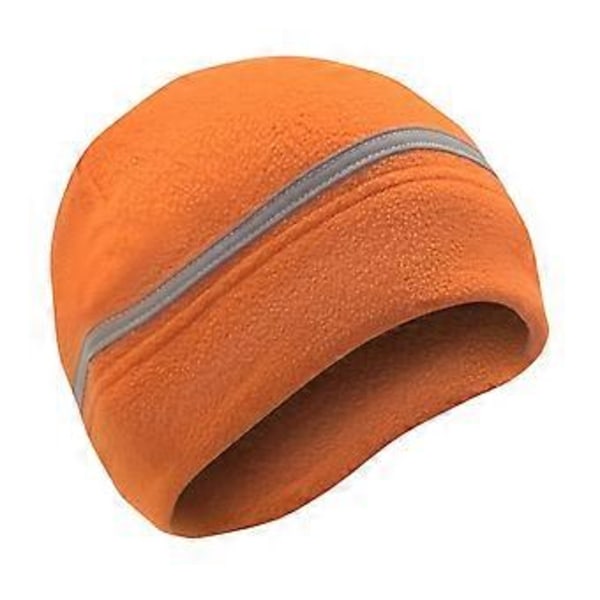 Heijastava fleecepipo talvipipo heijastavalla raidalla Fleece paksu pipo Turvapipo hiihtoon pyöräilyyn ratsastukseen retkeilyyn (oranssi)