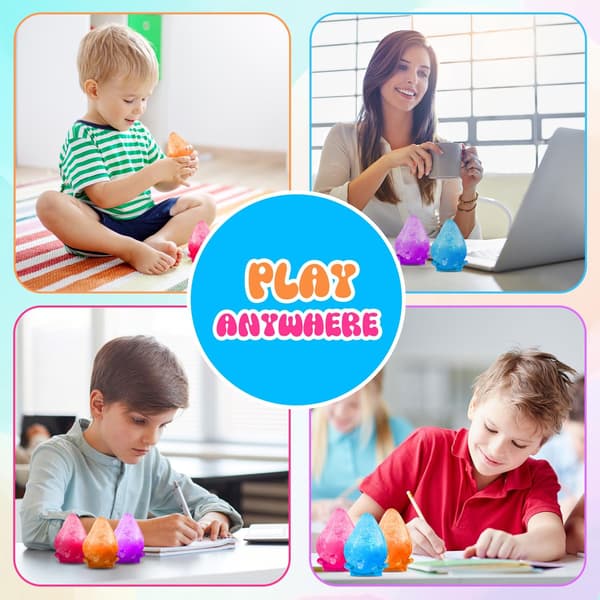 4-pack drömmande vattendroppe-squishies, klämbara stresslindrande kuber, långsamt återgående stresslindrande leksaker