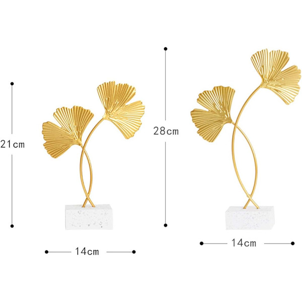 Gylne blader, Ginkgo Biloba ornamenter, Metalldekorasjon for utendørs