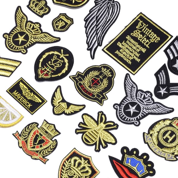23 stk. Guldtråd Krone Badges Børnebroderede Patch Sy På/Jern