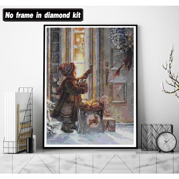 DIY Diamantmålning Jul Flicka Kit, 5D Jul Broderi