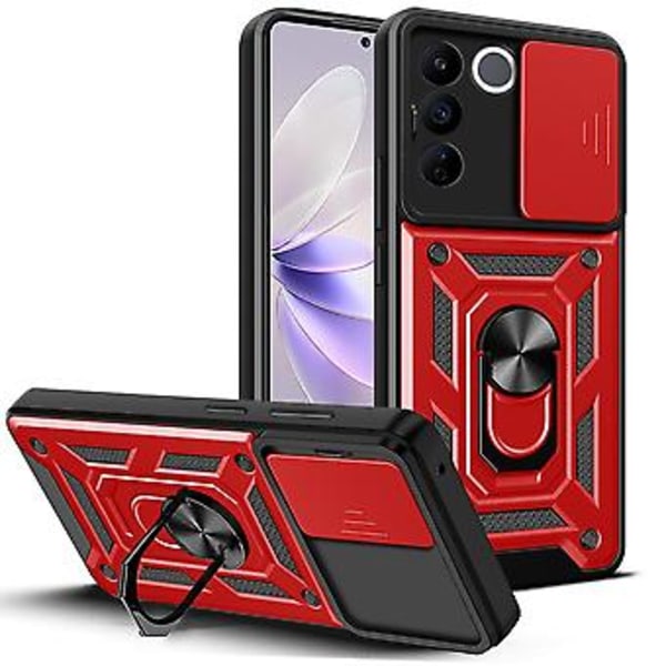 Liukuva kameran suojakansi -kotelo vivo V27e -puhelimelle Red