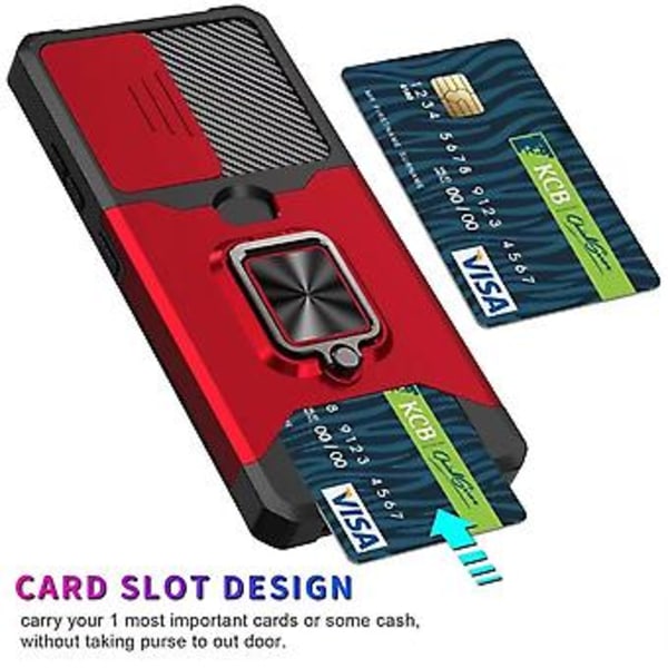 PC + TPU Iskunkestävä Suojakotelo Samsung Galaxy S21 Ultra 5G:lle Red