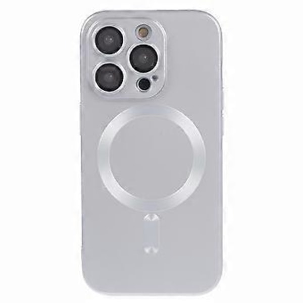 För iPhone 15 Pro TPU Skal Kompatibelt med MagSafe Gummibelagt Mobilskal med Linsskydd Style G