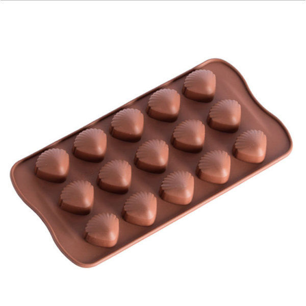 15 Shell Silikonchokolade Flipping Candy Form Bagning Kage Is G