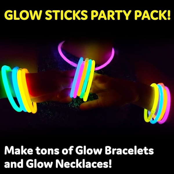 100 stk. partytilbehør – 8\" lysende glowsticks