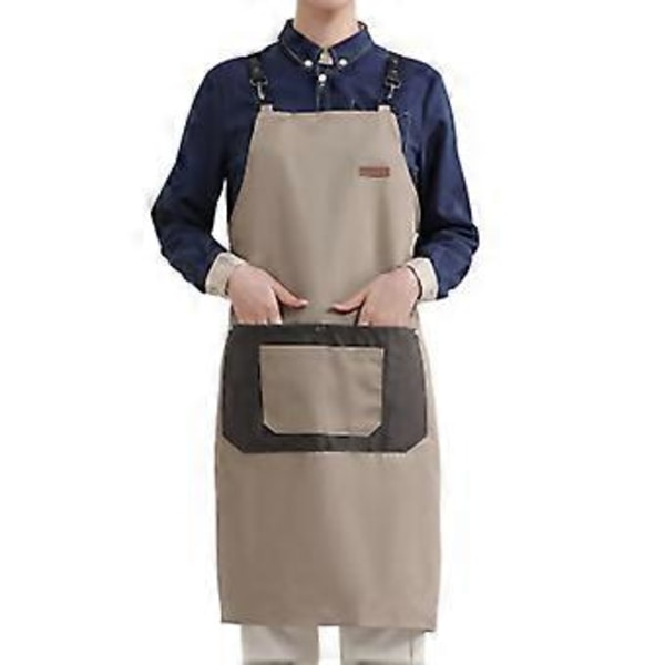 Keittiön ravintolan kokin kangasesiliina taskulla Ruoanlaitto BBQ Leivonta Vedenpitävä ruokalappu Taide Työvaatteet Khaki Khaki