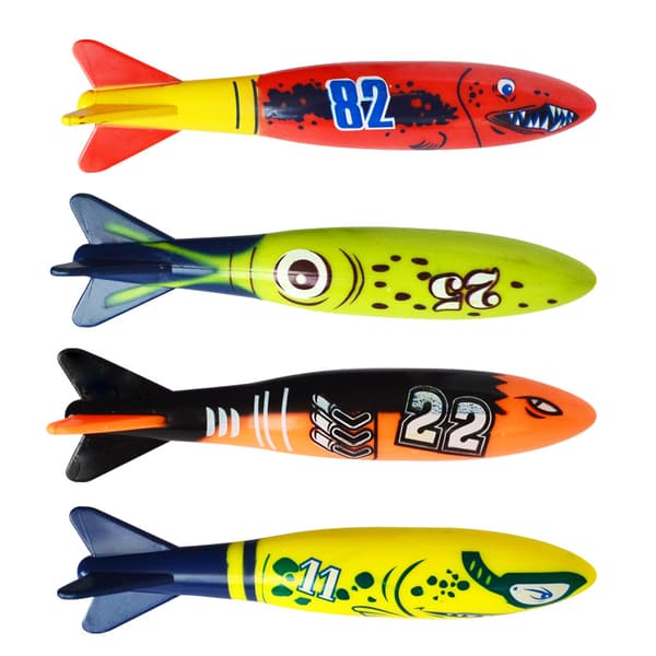 Sommarpool-dykleksaker, set med 4 dyktorpeder