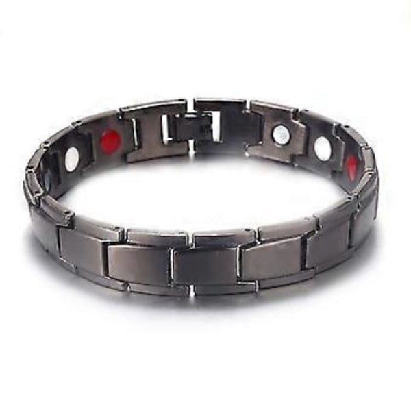 Magnetarmband Terapi Viktminskning Artrit Hälsa Smärtlindring för Män Pojke black01