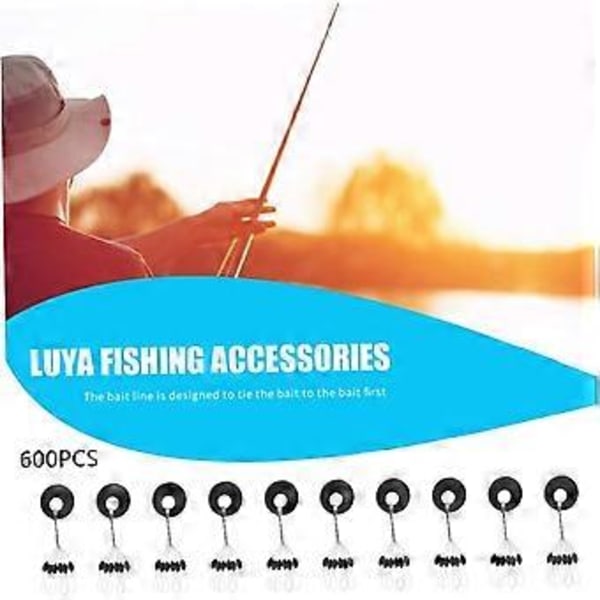 Fiskeflötesstopp 6 I 1 Flötespärla Linjestopp Rymdböna (600ST S)(Svart)