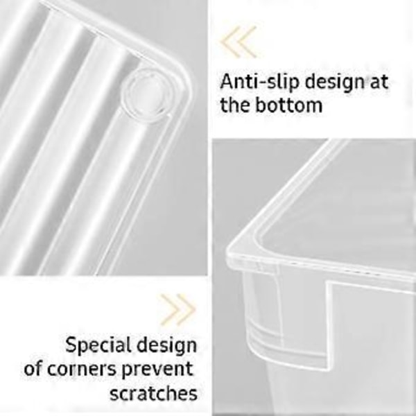 6 Stk Skuffeorganisator, Pennebrett, Plastoppbevaringsbokser for Kontor, Soverom, Kjøkken (Transparent)