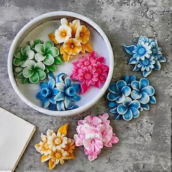 Genanvendeligt Silikone Blomsterduftende Lys Støbeformsæt Til Håndværksentusiaster Og Lysfremstillingsbegyndere Plumeria J1134