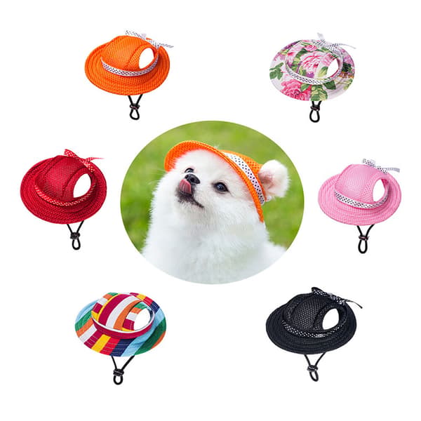 1 stk. (M, orange mesh) Justerbar hund solhat - Baseball kasket w