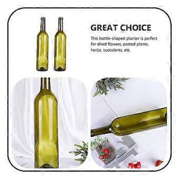 2 st Skurna Glasflaskor Vas Ljusstake Vinflaska Kruka Fruktsallad Bricka Dekor