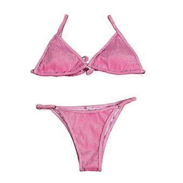 Dam Baddräkt Push Up BH Bikini Set Strandkläder (djuprosa M) deep pink M