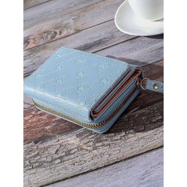 Blue, women's embroidered wallet, luxury designer, cute wallet, w