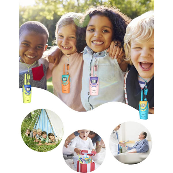 2-pack pulverpaket + grön walkie talkie, barnens uppladdningsbara,