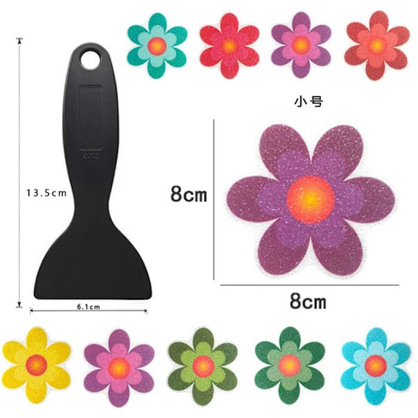 Blomformade halkfria badkarsdekaler - självhäftande halkfria säkerhetsdekaler för barn