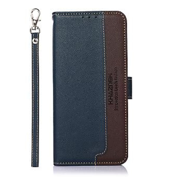 Litchi Textur RFID PU-fodral för OnePlus Ace / 10R Blue