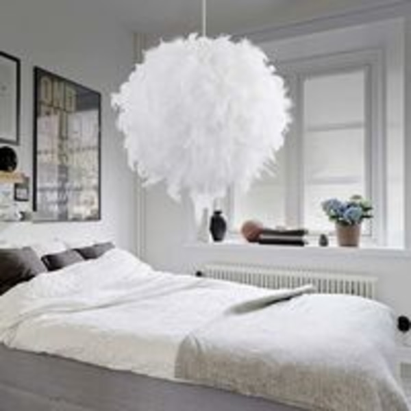 1 kpl höyhen riipus kattokruunu 30 cm E27 40W valkoinen