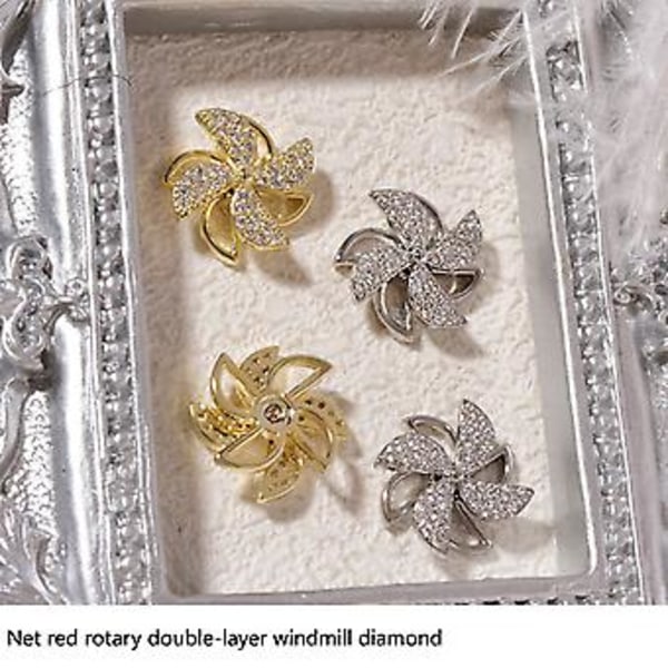 Nya Nageltillbehör Zirkon Diamant Roterande Nagelöverförings Pärlor C