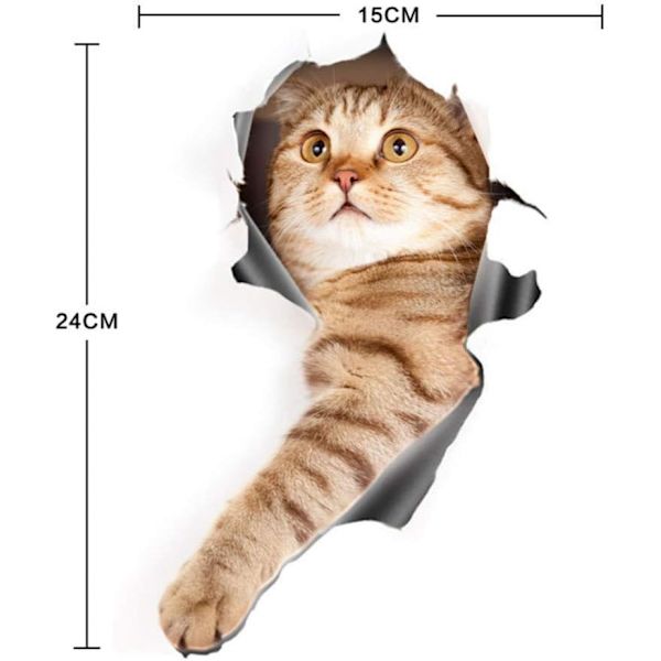 4 st Bilstickers Självhäftande Cartoon 3D Katt Fönsterdekaler